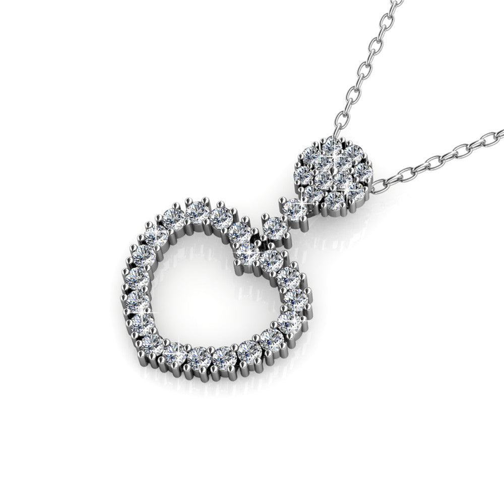 Cate & Chloe Brynn Sophisticated 18k White Gold Plated Heart Pendant Necklace