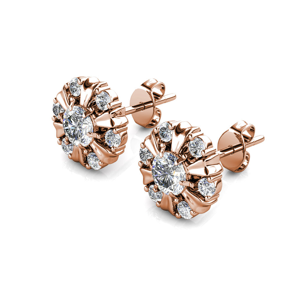 Millie 18K White Gold Stud Earrings with Simulated Diamond Crystals