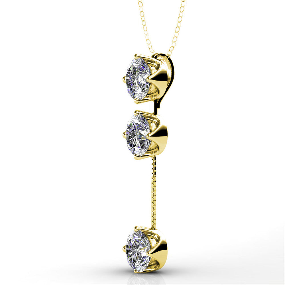 Sloane “Hero” 18k White Gold Plated Swarovski Drop Necklace