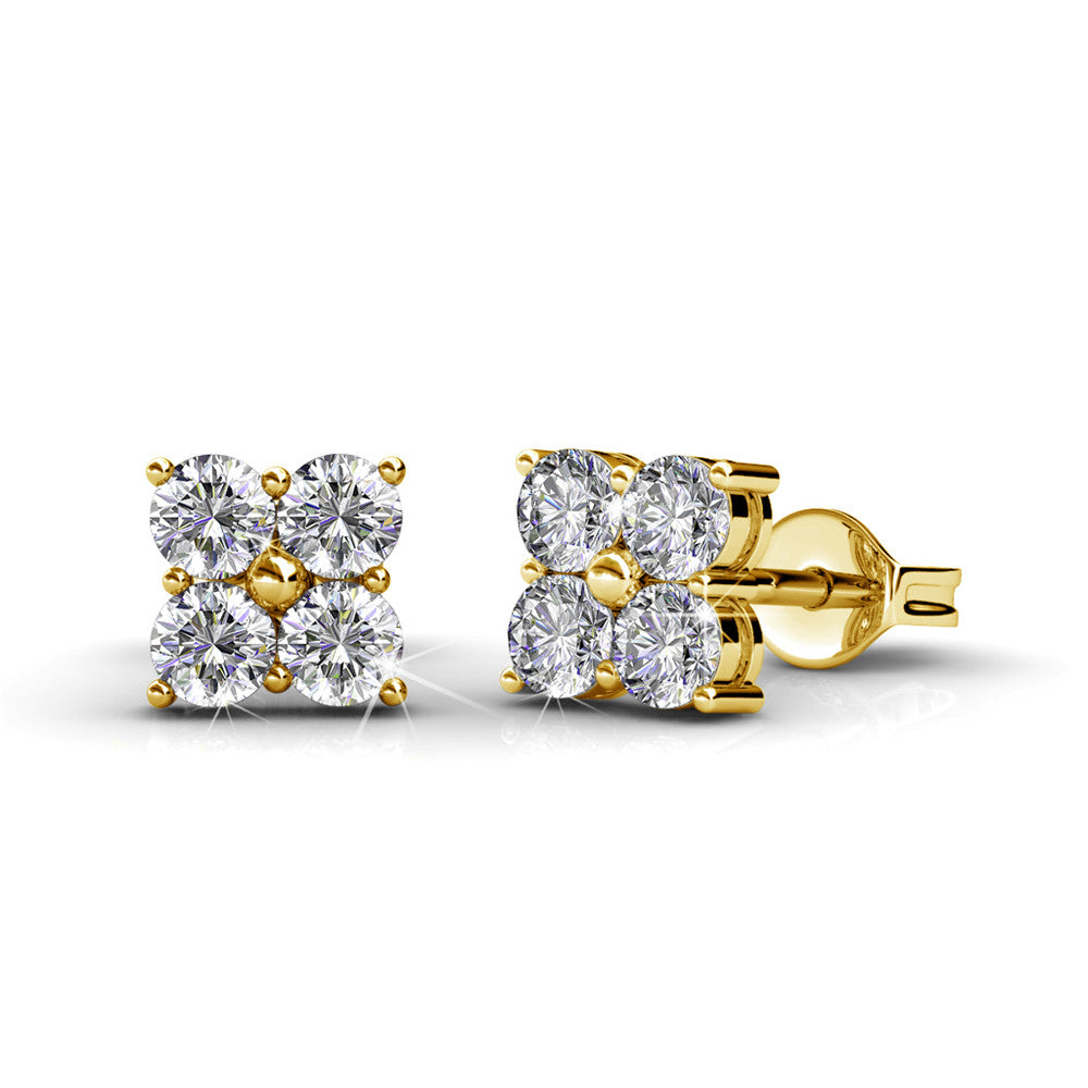 Rae “Brilliance” 18k White Gold Swarovski Stud Earrings