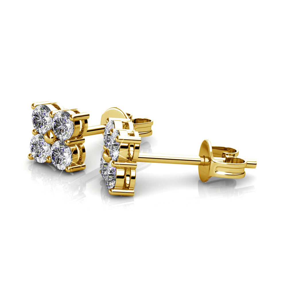 Rae “Brilliance” 18k White Gold Swarovski Stud Earrings