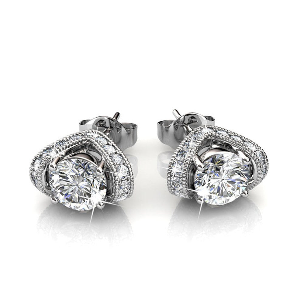 Earrings,Jewelry,Swarovski - Astrid “Devine” 18k White Gold Swarovski Studs