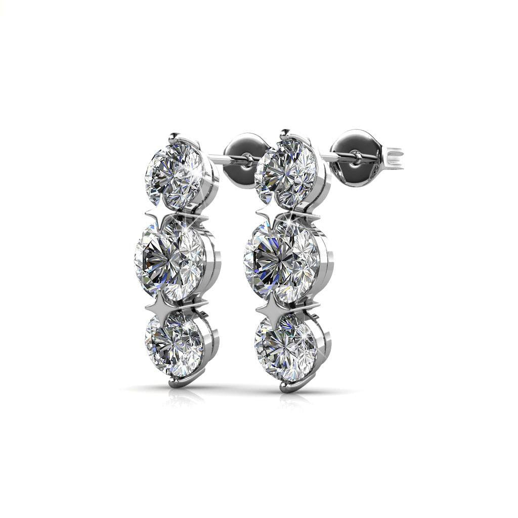 Earrings,Jewelry,Swarovski - Ellie "Light" 18k White Gold Plated Swarovski Earrings