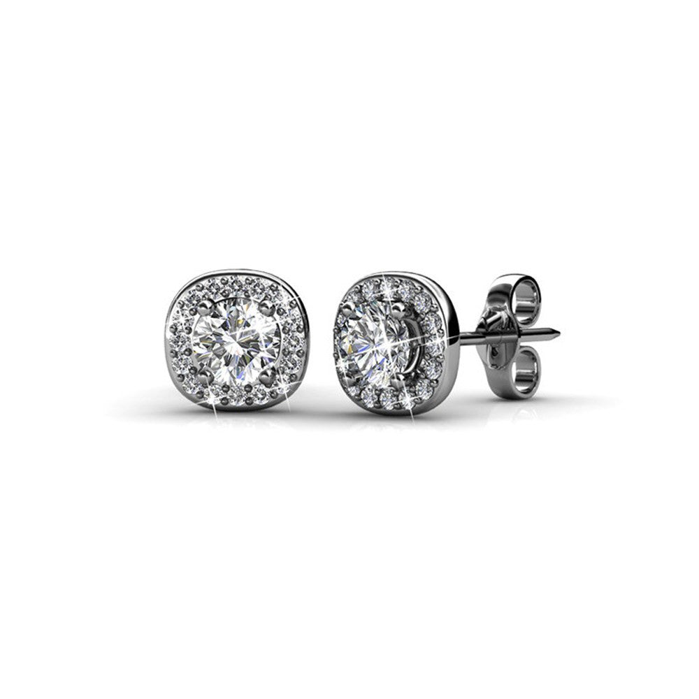 Earrings,Jewelry,Swarovski - Ruth “Protector” 18k White Gold Swarovski Studs