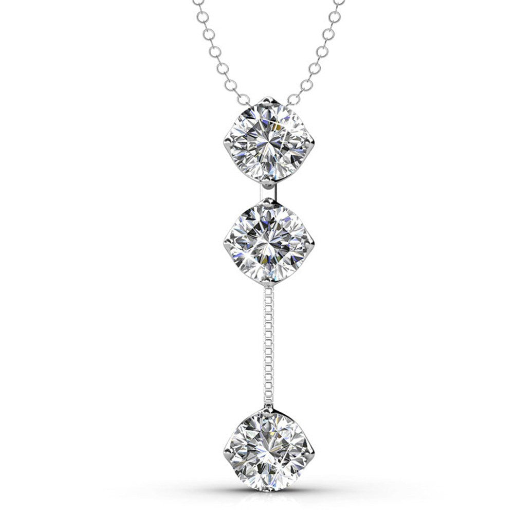 Earrings,Jewelry,Swarovski - Sloane “Hero” Sterling Silver 18k White Gold Plated Swarovski Drop Necklace
