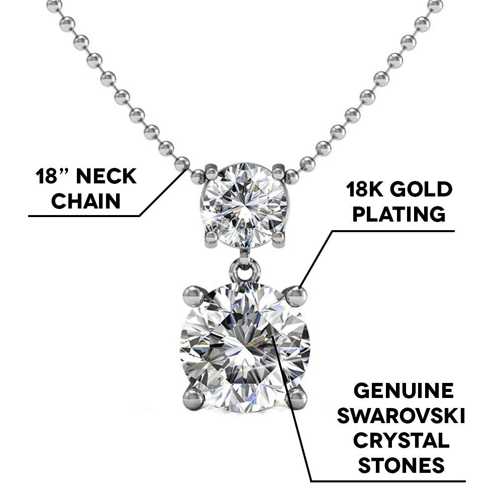 Jasmine ”Immortal” 18k White Gold Plated Swarovski Drop Necklace
