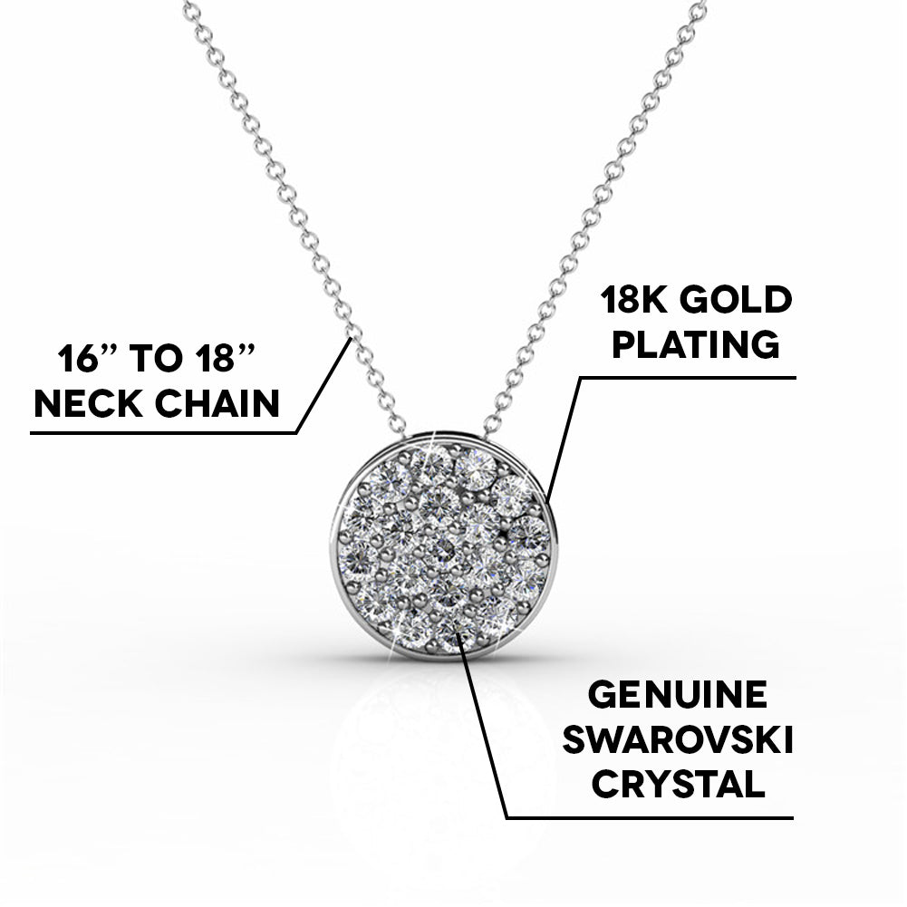 Cate & Chloe Blake 18k Gold Plated Pendant Necklace | Halo Silver Necklaces  with Round Cut Cubic Zirconia, Fashion Necklaces For Women, Hypoallergenic