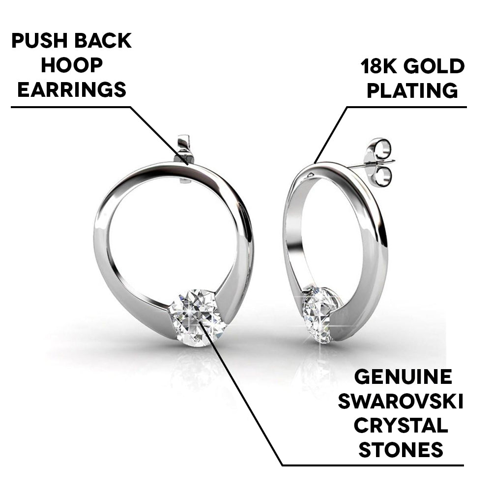 Dahlia “Blossom” 18k White Gold Plated Simulated Diamond Crystal Earrings