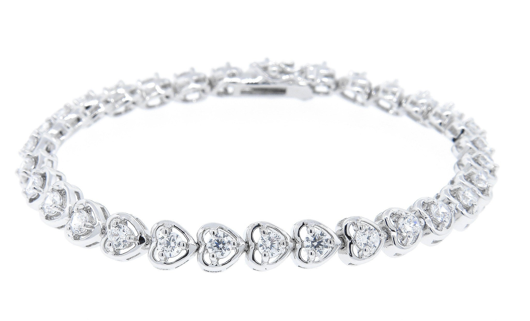 Jewelry, Bracelet, Tennis Bracelet - Rosalie 18k Heart Tennis Bracelet