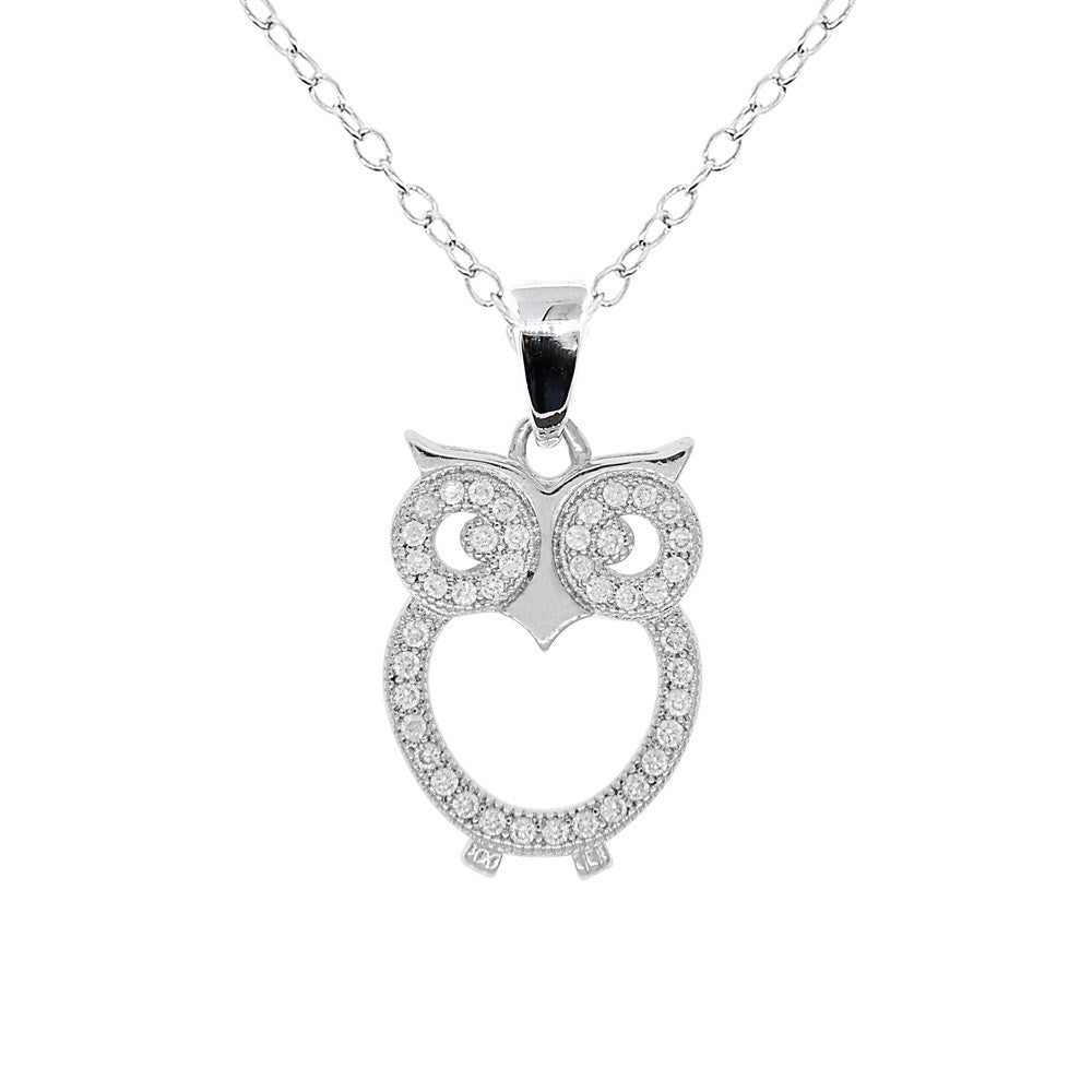 Ari Wisdom 18k White Gold Owl Pendant Necklace Cate & Chloe
