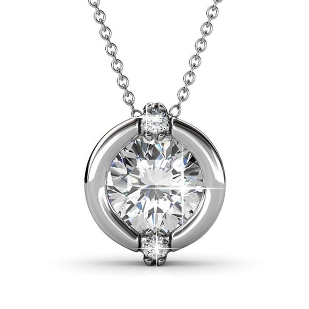 Jewelry, Necklace, Swarovski, Silver - Zara “Radiant” Sterling Silver 18k White Gold Plated Swarovski Necklace