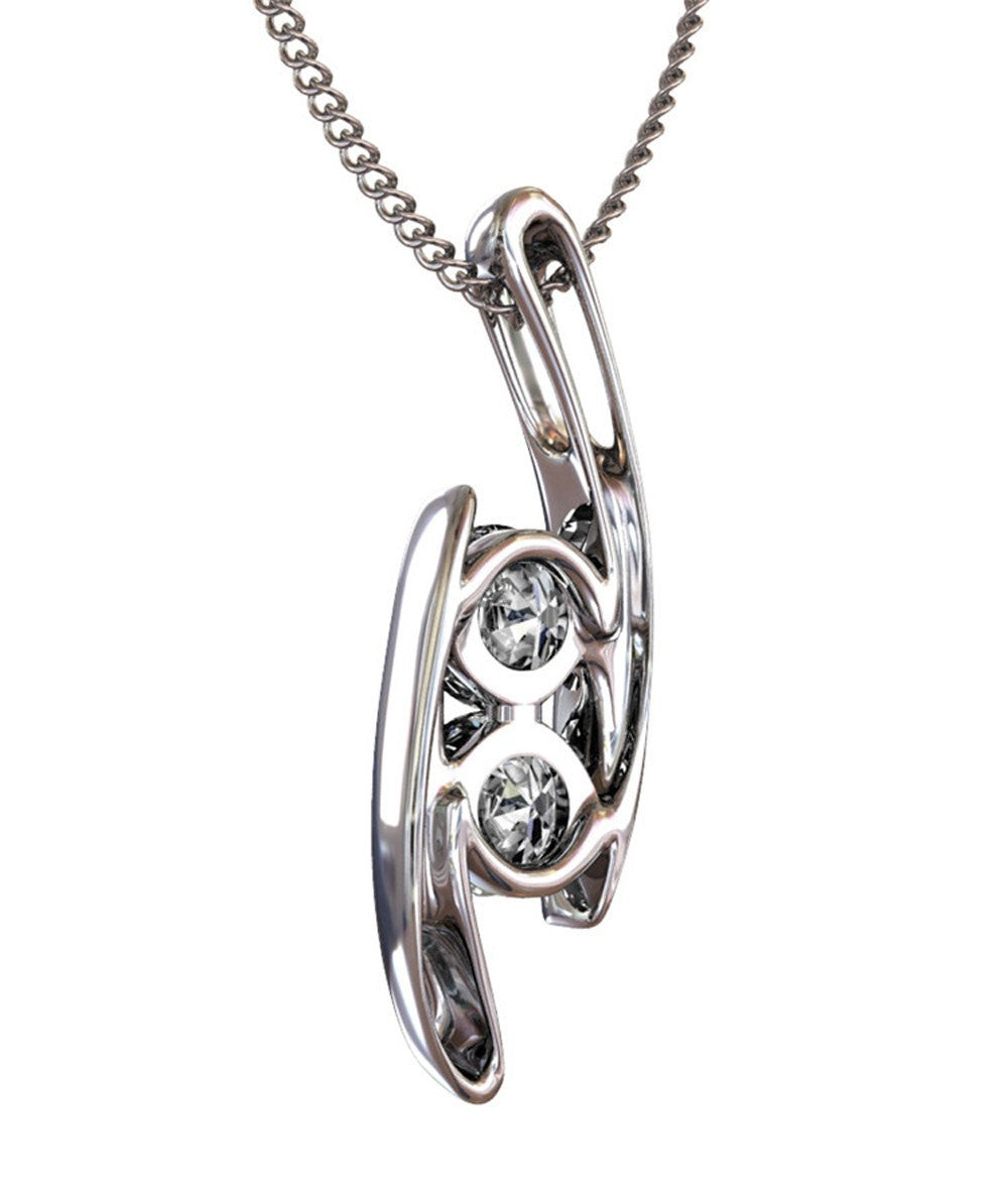 Jewelry, Necklaces, Swarovski - McKenna “ablaze” Sterling Silver 18k White Gold Plated Swarovski Pendant Necklace