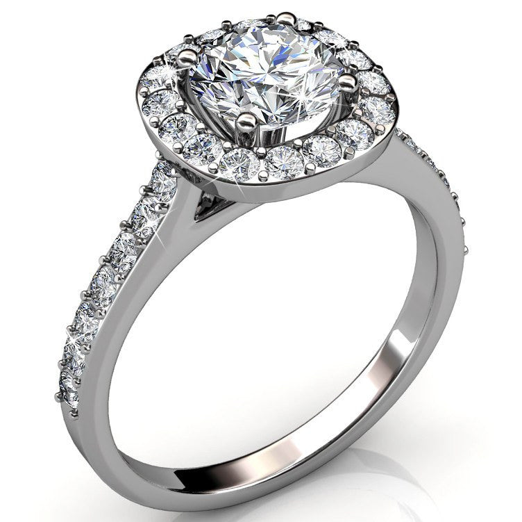 Jewelry, Ring, Silver Ring - Celeste "Glory" 18k White Gold Swarovski Ring