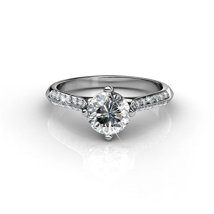 Jewelry, Ring, Silver Ring - Leona "Fate" 18k White Gold Swarovski Ring