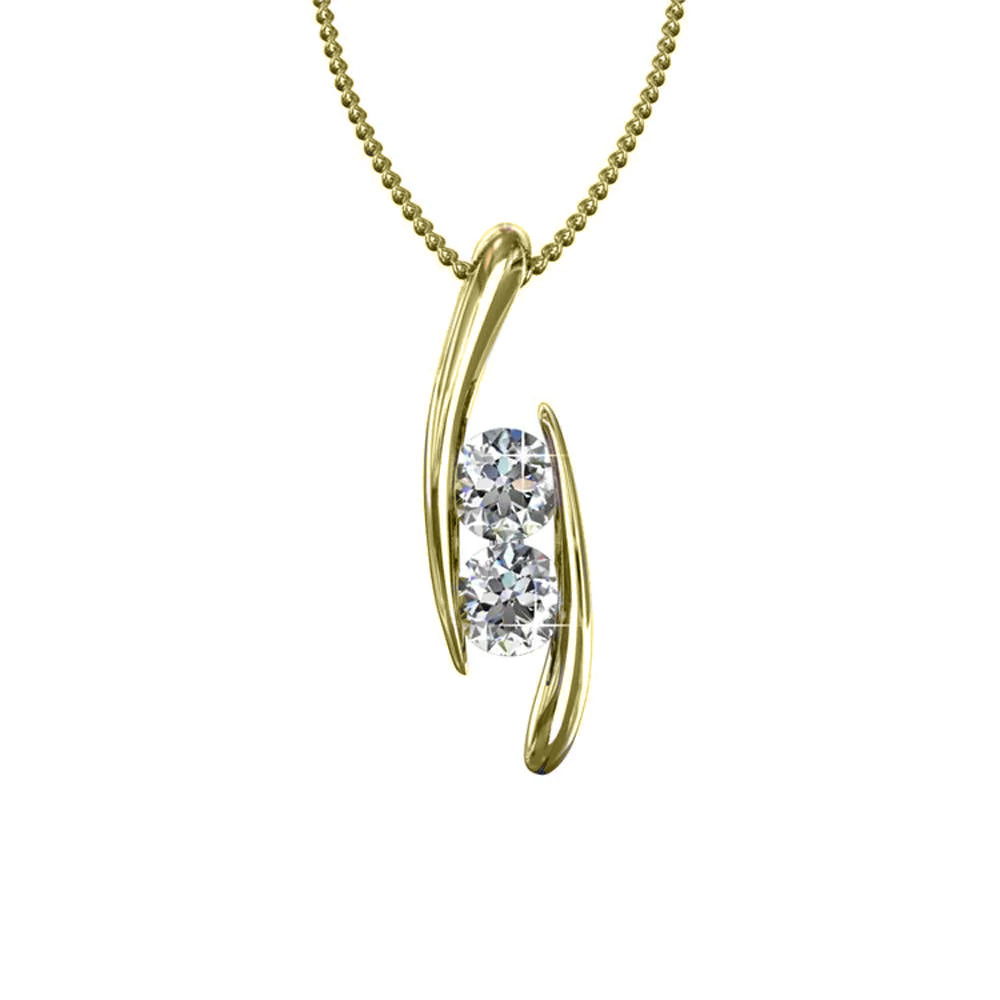 McKenna “Ablaze” 18k White Gold Swarovski Pendant Necklace