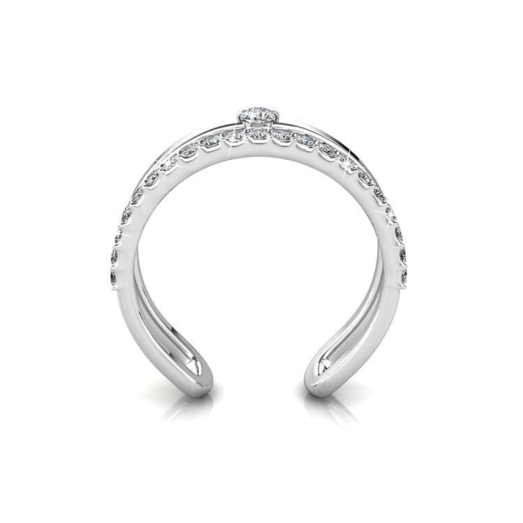 Ring,Jewelry,Swarovski - Esme “Esteemed” 18k White Gold Plated Swarovski Flex Ring